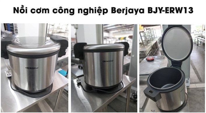 Nồi cơm công nghiệp Berjaya Bjy-erw13 dùng điện hình thực tế